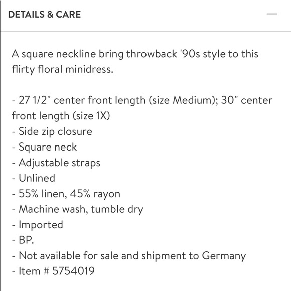 NWOT BP Square Neck Mini Dress - Picture 11 of 12